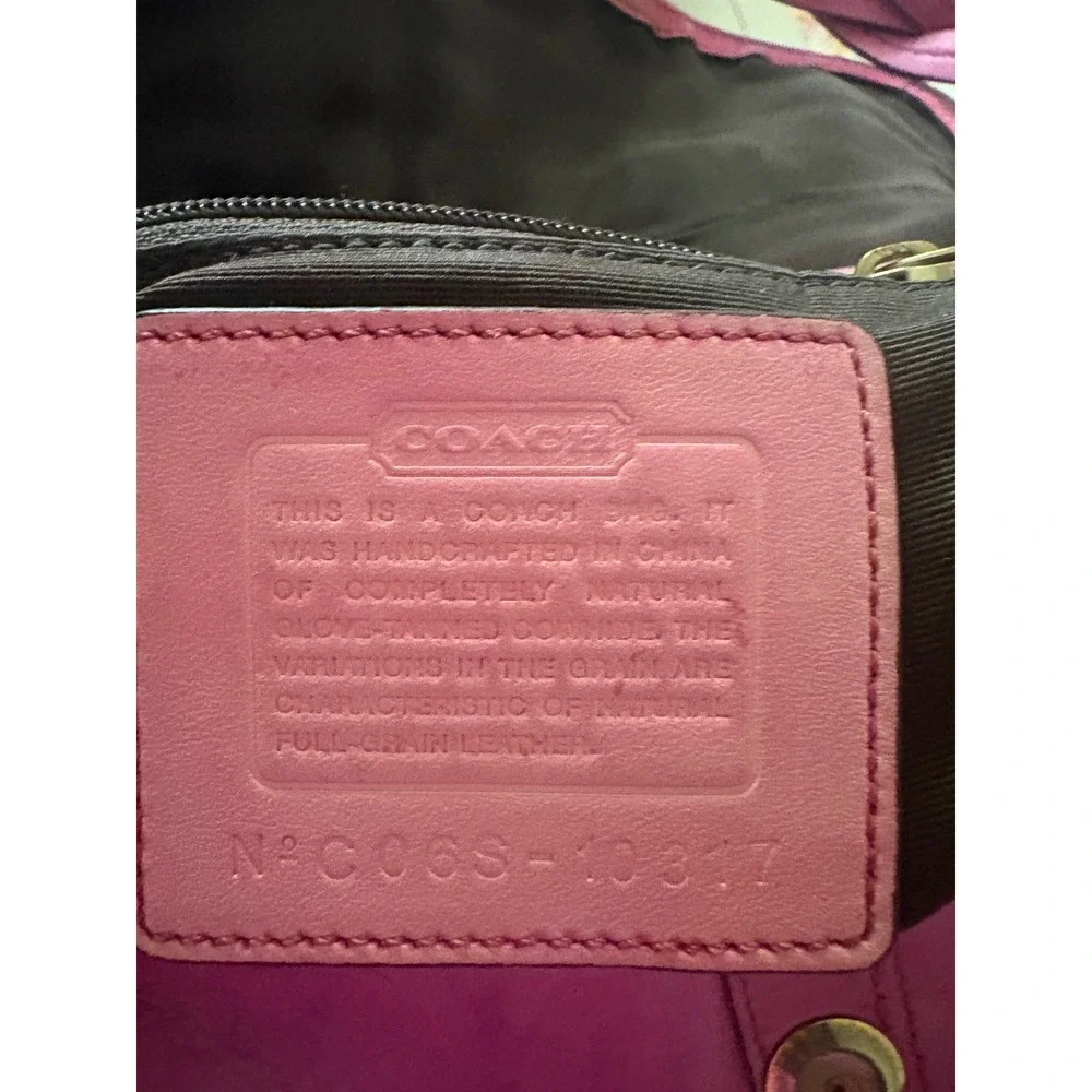 Coach 10547 DYED Hot Pink Leather Y2K Buckle Braided Shoulder Bag